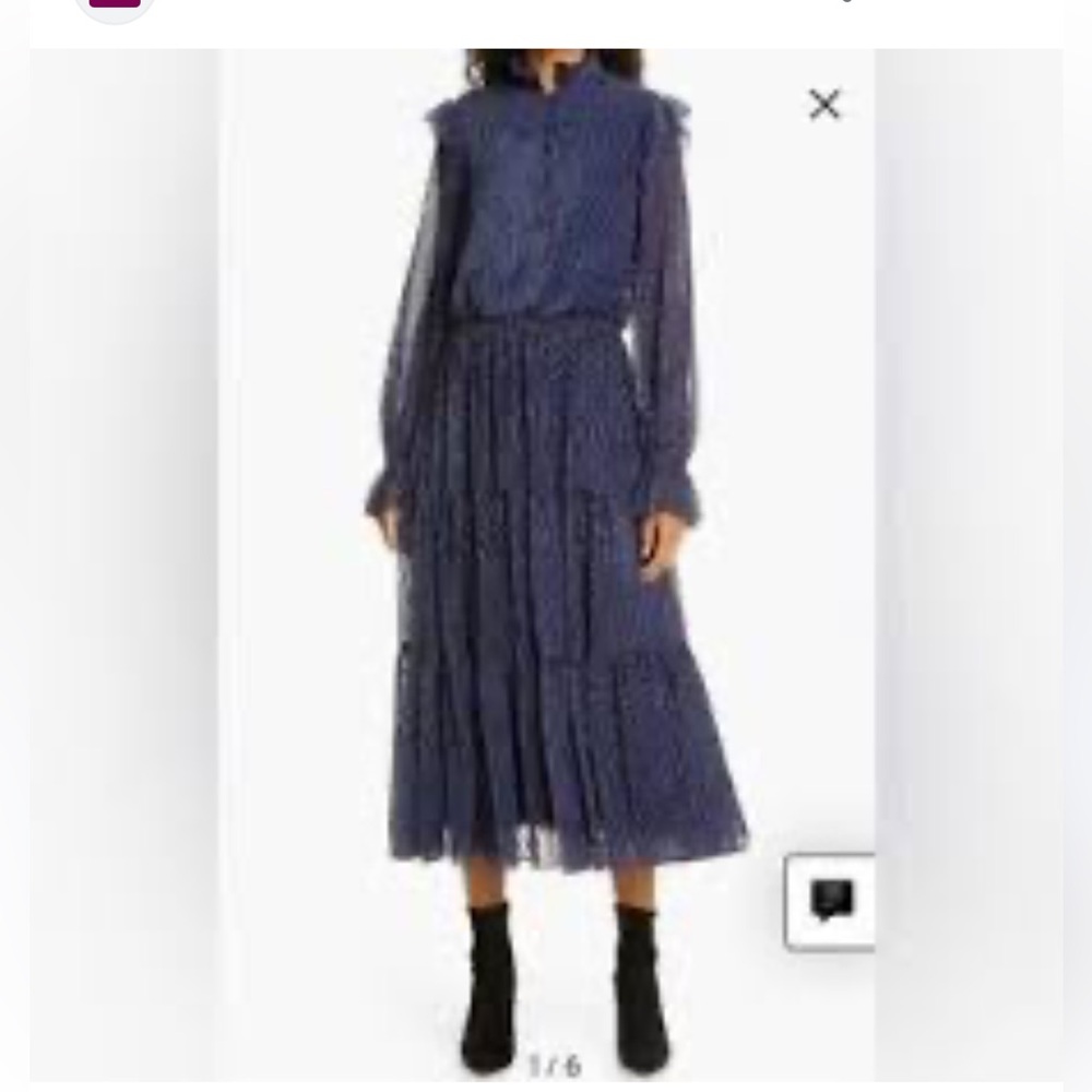 Tanya Taylor Bishop Sleeve dress with button Front- worn 2x-357 retail